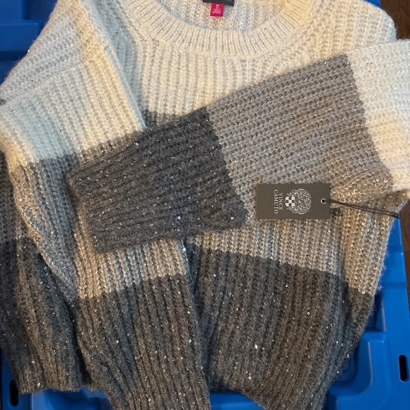 Vince Camuto sequin colour block sweater - Picture 1 of 5